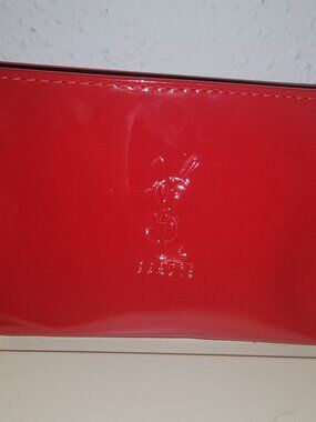 Makeup Pouch YSL Beaute Shiny RED Clutch Cosmetic